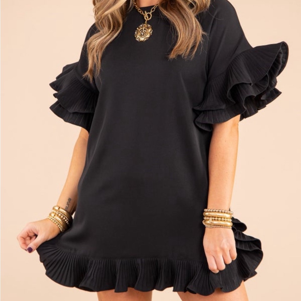 Ruffled Black Dress